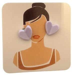 💜 Lilac Heart Stud Earrings